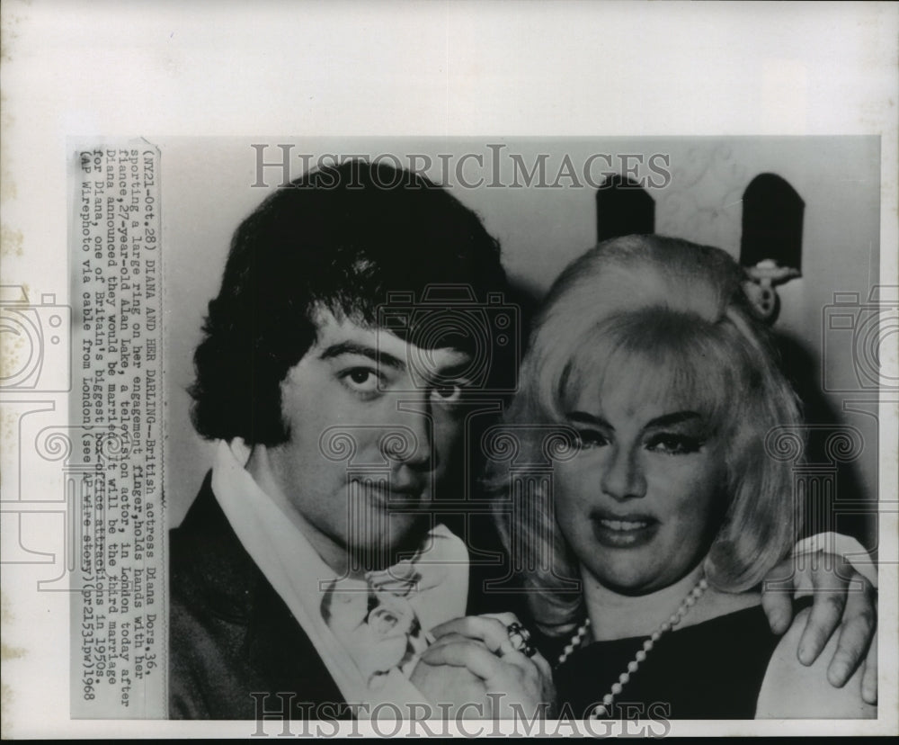 1968 Press Photo Diana Dors to Wed Alan Lake - mjx05803-Historic Images