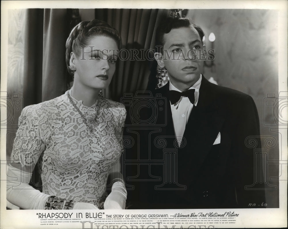 1945 Press Photo Alexis Smith and Oscar Levont in &quot;Rhapsody In Blue.&quot;-Historic Images