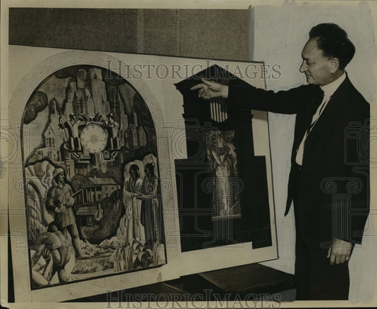 1931 Press Photo Mural paintings of Francis Scott Bradford Jr. - mjx06370-Historic Images