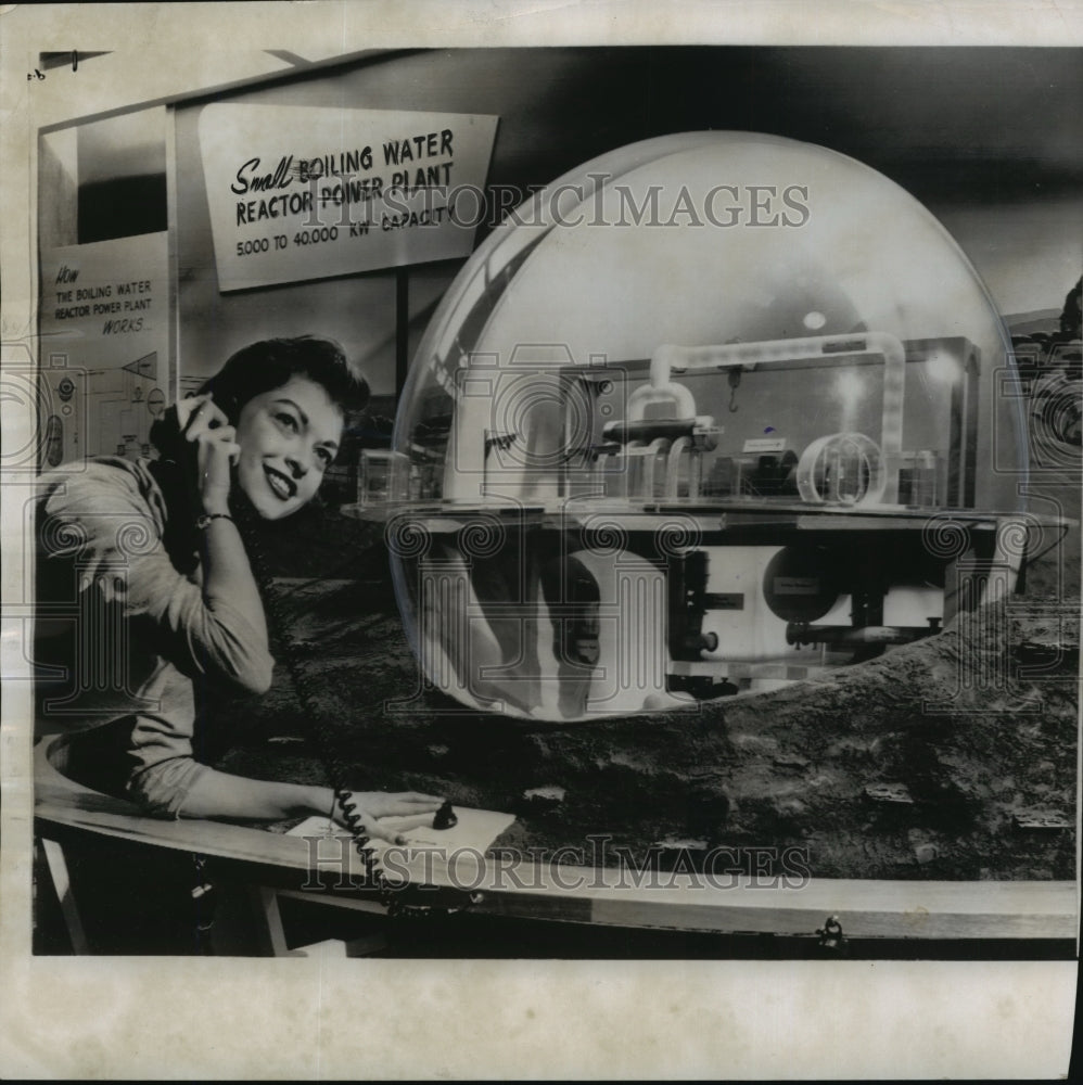1955 Press Photo A model of a boiling water reactor power plant at Ohio-Historic Images