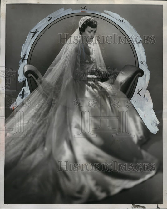 1953 Press Photo Mrs. Dana Charles Djere, the former Marjorie Ann Viall-Historic Images