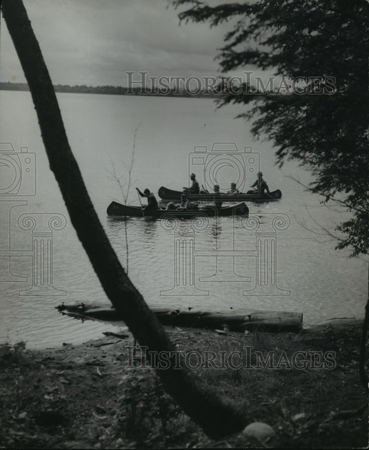 1936 Press Photo Six canoers in YMCA camp - mjx09133-Historic Images