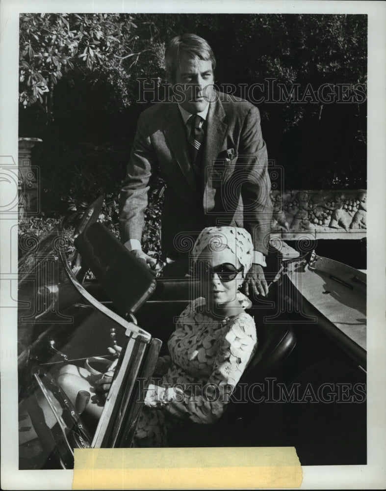 1969 Press Photo Lana Turner and Kevin McCarthy in Harold Robbins&#39; The Survivors-Historic Images