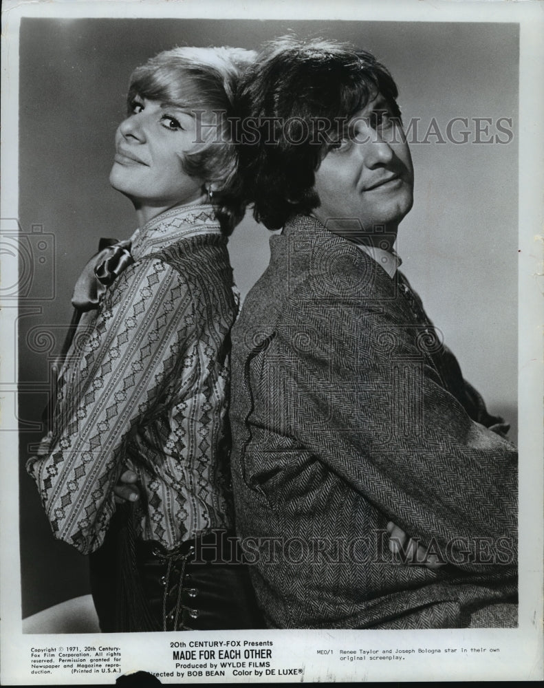 1972 Press Photo Renee Taylor and Joe Bologna Star in own Original Screenplay-Historic Images