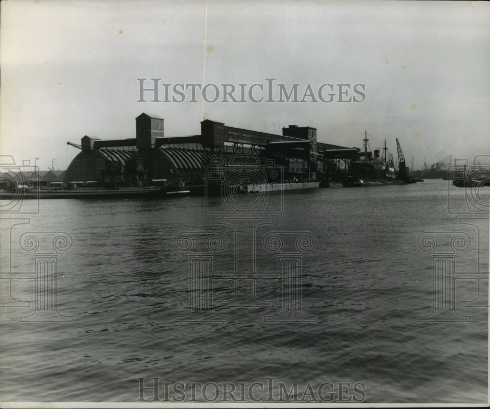 1944 Press Photo General view of the Potash Sheds at Antwerp, Belgium-Historic Images