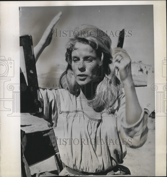 1958 Press Photo Miss Bibi Anderson on her first American film,"Duel at Diablo" - Historic Images