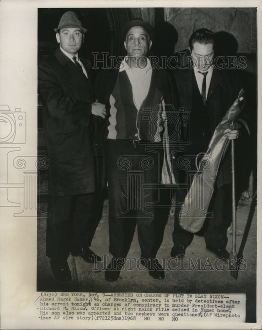 1968 Press Photo Ahmed Rager Namer arrested for conspiracy to murder Pres. Nixon-Historic Images