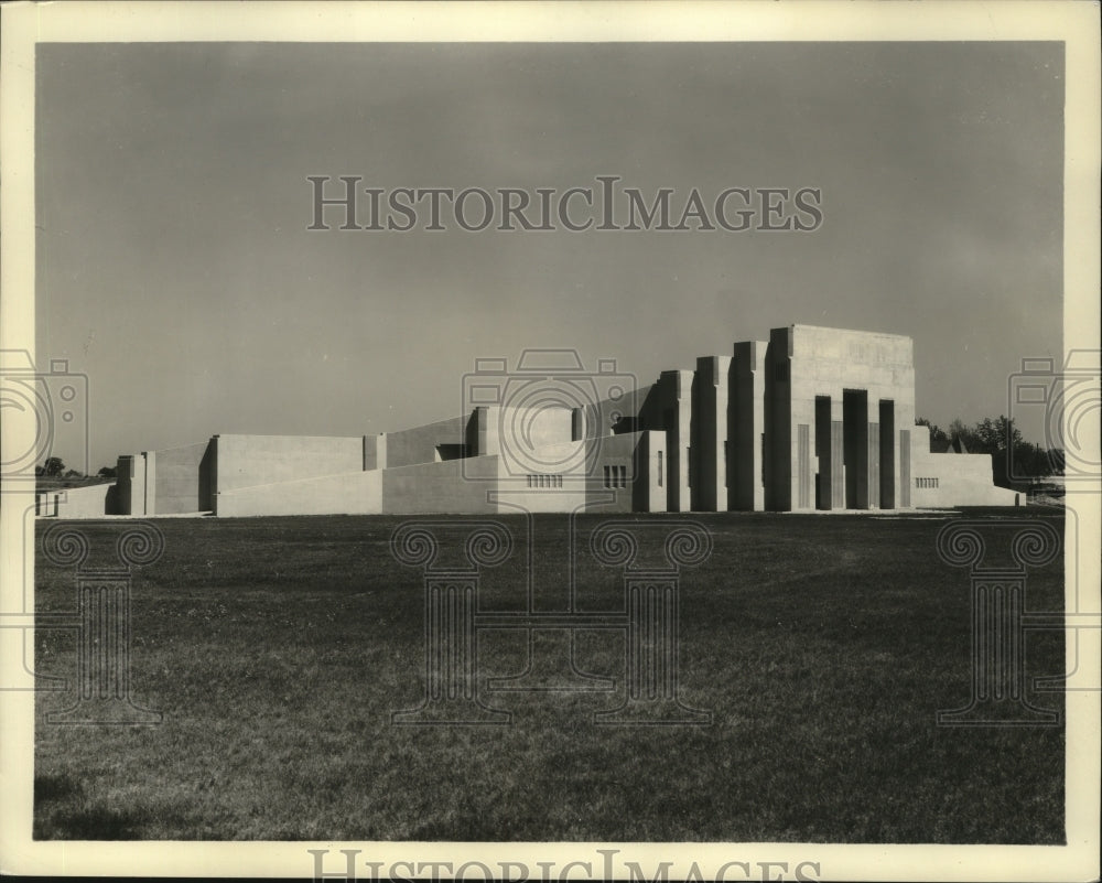 1934 Press Photo Strong Football Stadium at Beloit College - mjx18331-Historic Images