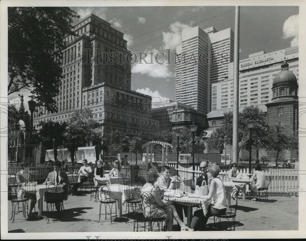 1967 Press Photo An outdoor restaurant in Montreal, Canada. - mjx18803-Historic Images