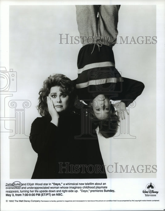 1992 Press Photo Delta Burke-Actress-Starring with Elijah Wood in "Dayo."-Historic Images