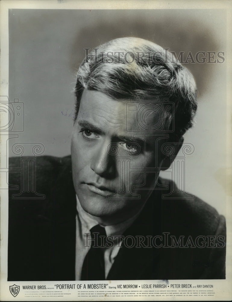 1961 Press Photo Vic Morrow headshot "Portrait of a Mobster" - mjx21904-Historic Images