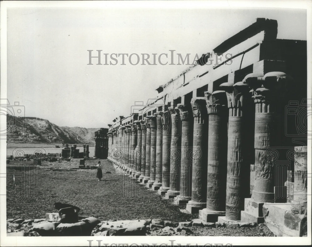 1968 Press Photo View of the great colonnades on the Island of Philae-Historic Images