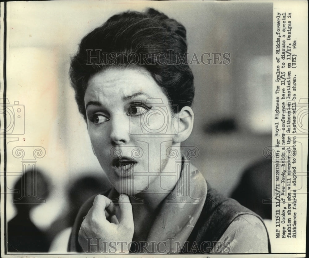 1971 Press Photo Hope Cooke-Royal Highness The Gyalmo of Sikkin - Historic Images