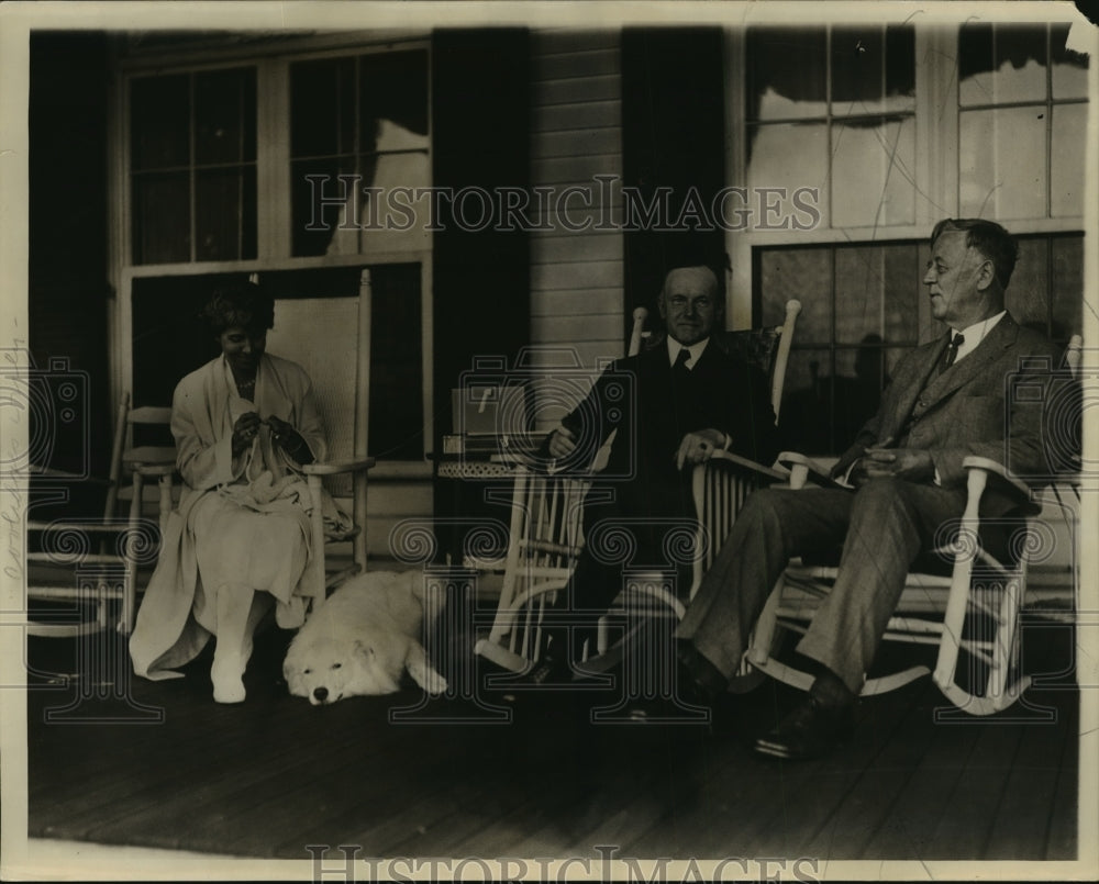 1925 Press Photo Mrs. Coolidge, President Coolidge and attorney general Sargent - Historic Images