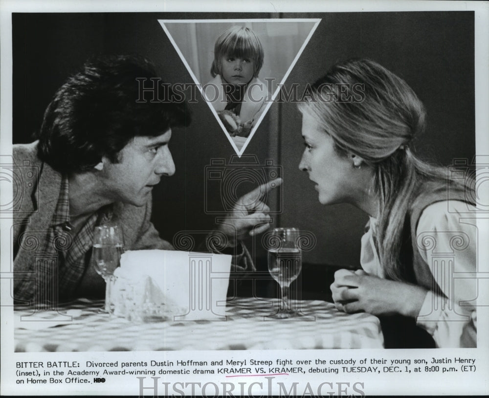 1982 Press Photo Dustin Hoffman and Meryl Streep in Kramer Versus Kramer Drama - Historic Images