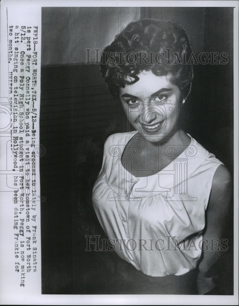 1955 Press Photo Peggy Connelly visited her hometown in Fort Worth - Historic Images