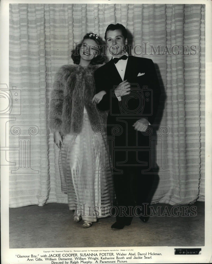 1941 Press Photo Jackie Cooper stars in &quot;Glamour Boy&quot; with Susanna Foster - Historic Images