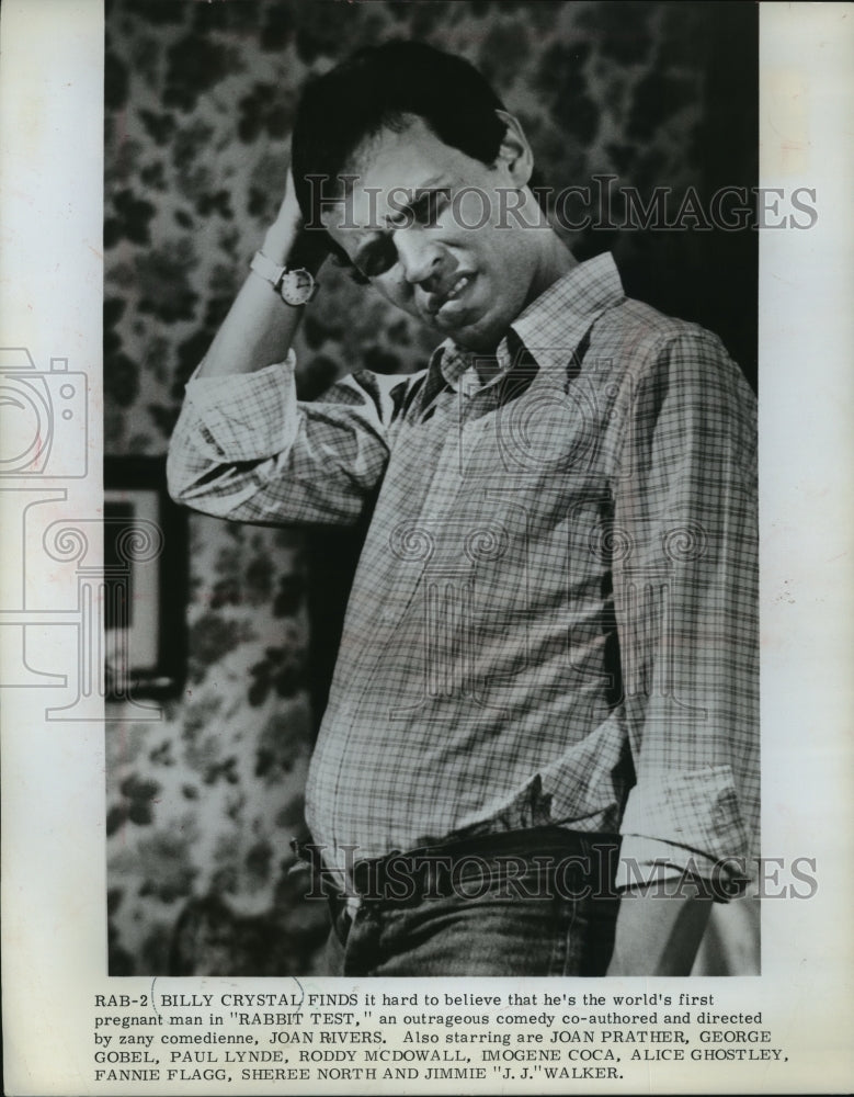 1978 Press Photo Billy Crystal Starring as Pregnant Man in "Rabbit Test"-Historic Images