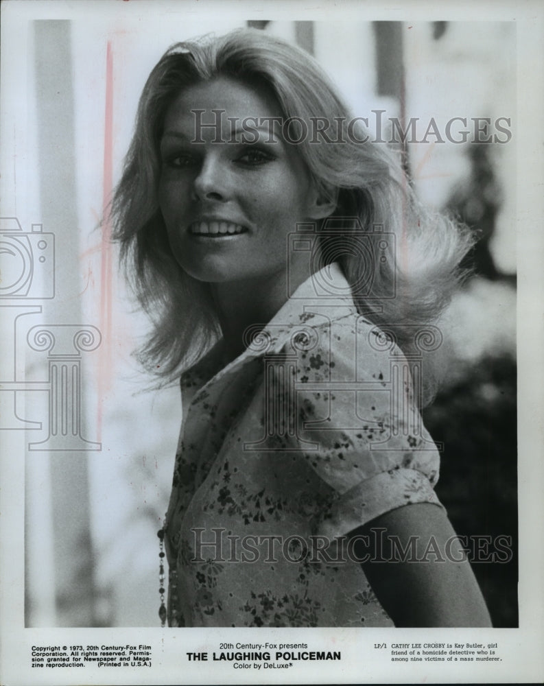 1973 Press Photo Cathy Lee Crosby as Kay Butler in &quot;The Laughing Policeman&quot; - Historic Images