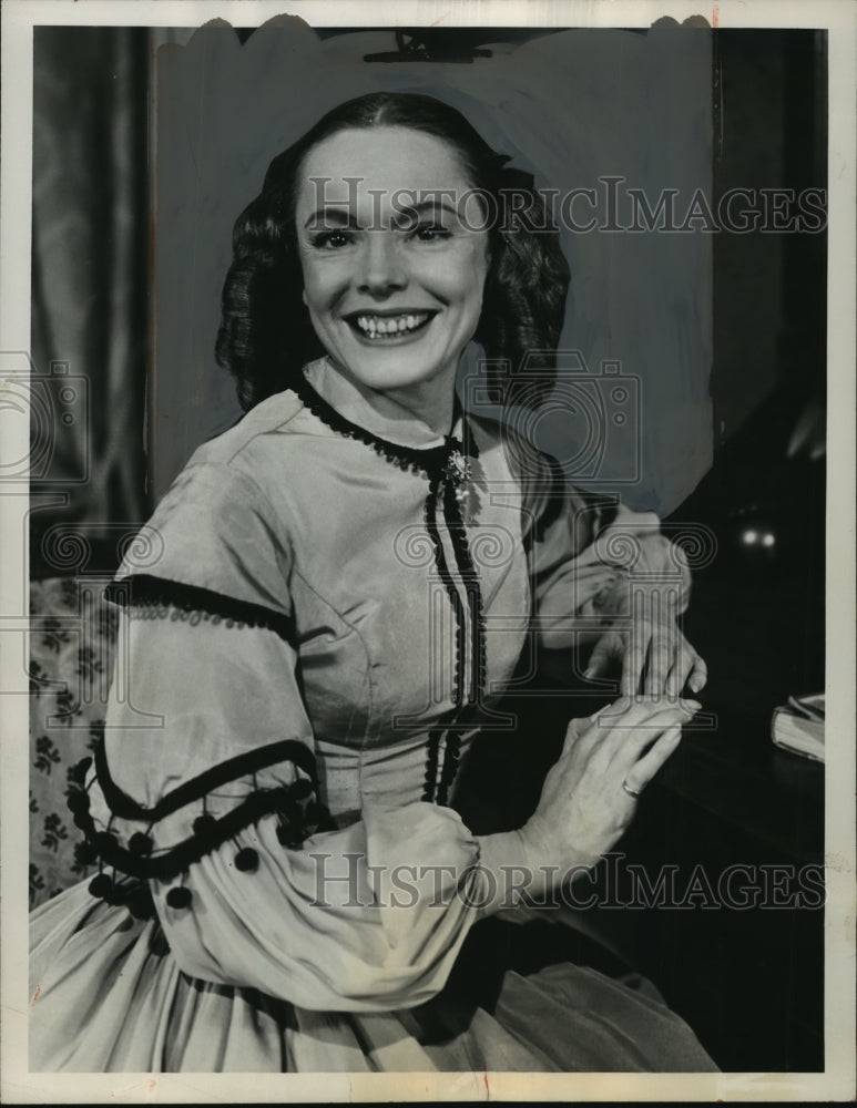 1956 Press Photo Nancy Coleman as Henrietta Moulton-Barrett in The Barretts - Historic Images