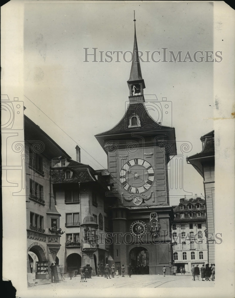 1931 Press Photo View of clock tower of Bern in Switzerland - Historic Images