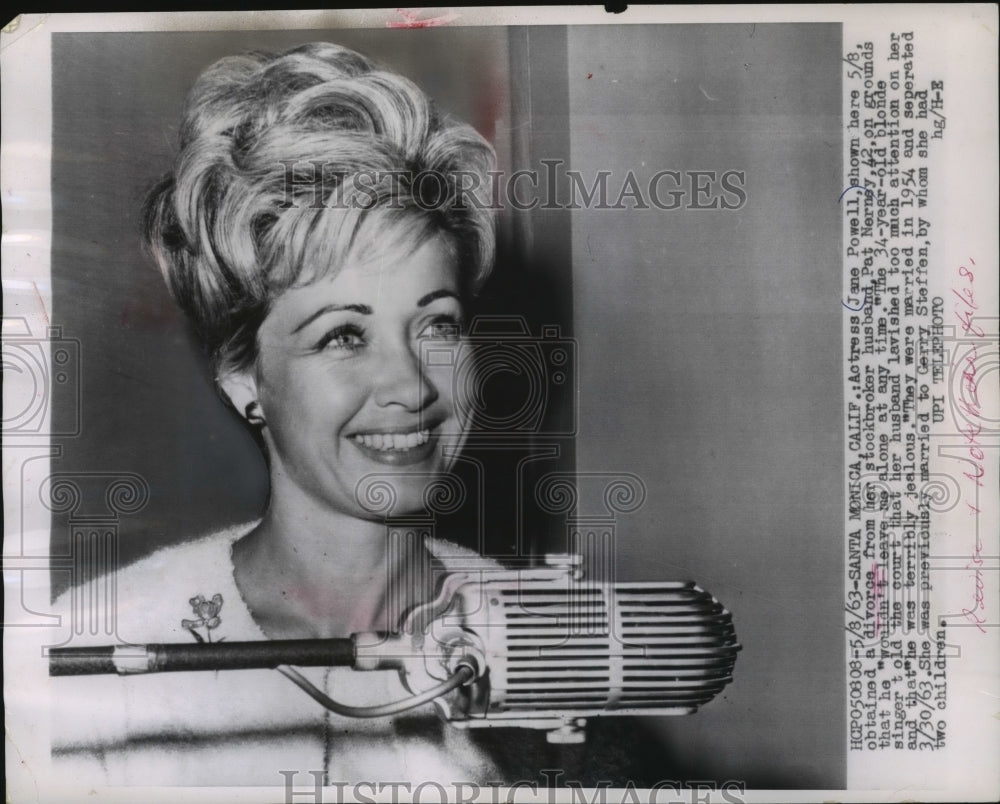 1963 Press Photo Actress Jane Powell on press conference - Historic Images