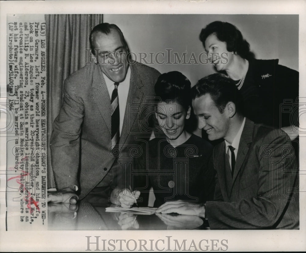 1964 Press Photo Jean Marie Daughter of Boxing Champ to Wed Philip B. Anderson - Historic Images