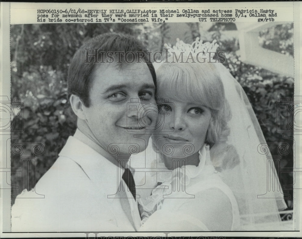 1968 Press Photo Michael Callan and Patricia Harty-Actor and Actress Marry - Historic Images