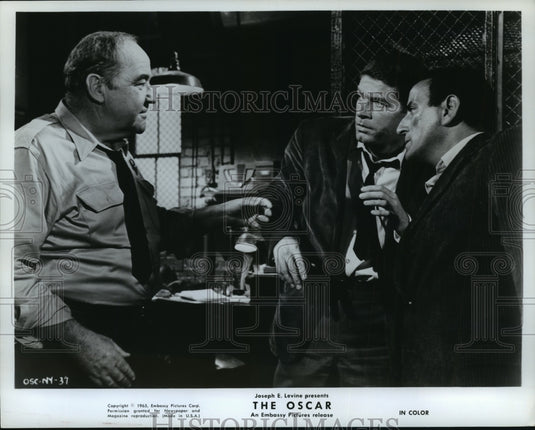 1965 Press Photo Broderick Crawford, Stephen Boyd, and Bennett in "The Oscar" - Historic Images
