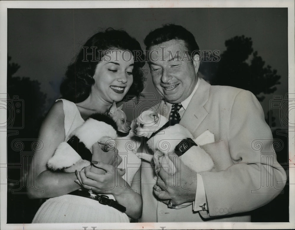 1957 Press Photo Xavier Cugat and Abbe Lane are Eddie Fisher&#39;s Replacement - Historic Images