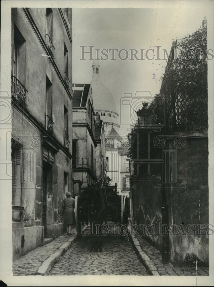 1930 Press Photo Narrow Historic Butte-Montmartre Section of Paris, France - Historic Images