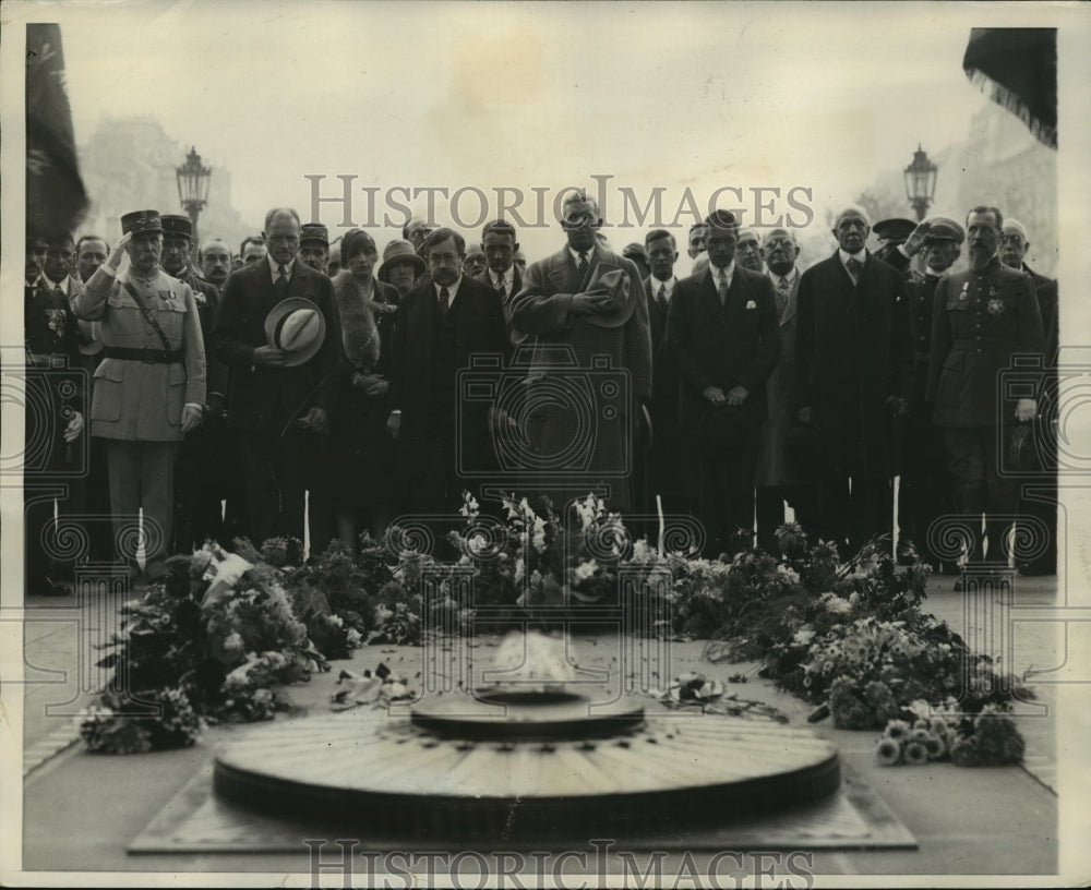 1927 Press Photo Officers of the American Legoin Upon Arrival in Paris, France - Historic Images