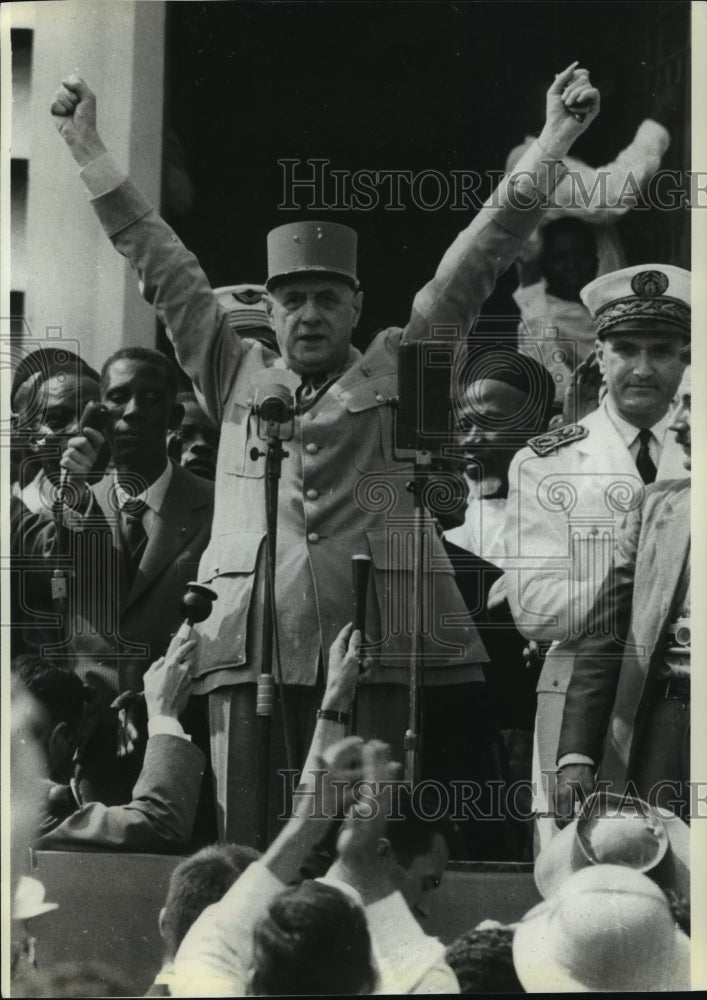 1958 Press Photo French General Charles De Gaulle In Brazzaville, Africa - Historic Images