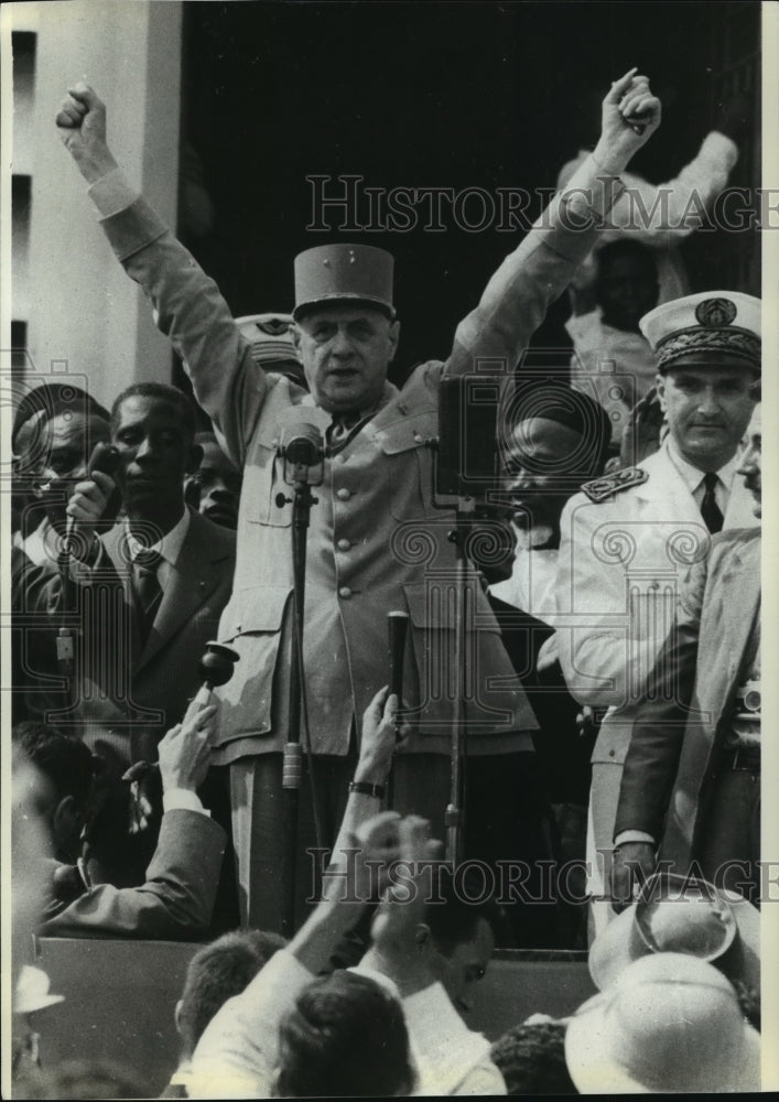 1958 Press Photo French General Charles De Gaulle In Brazzaville, Africa - Historic Images