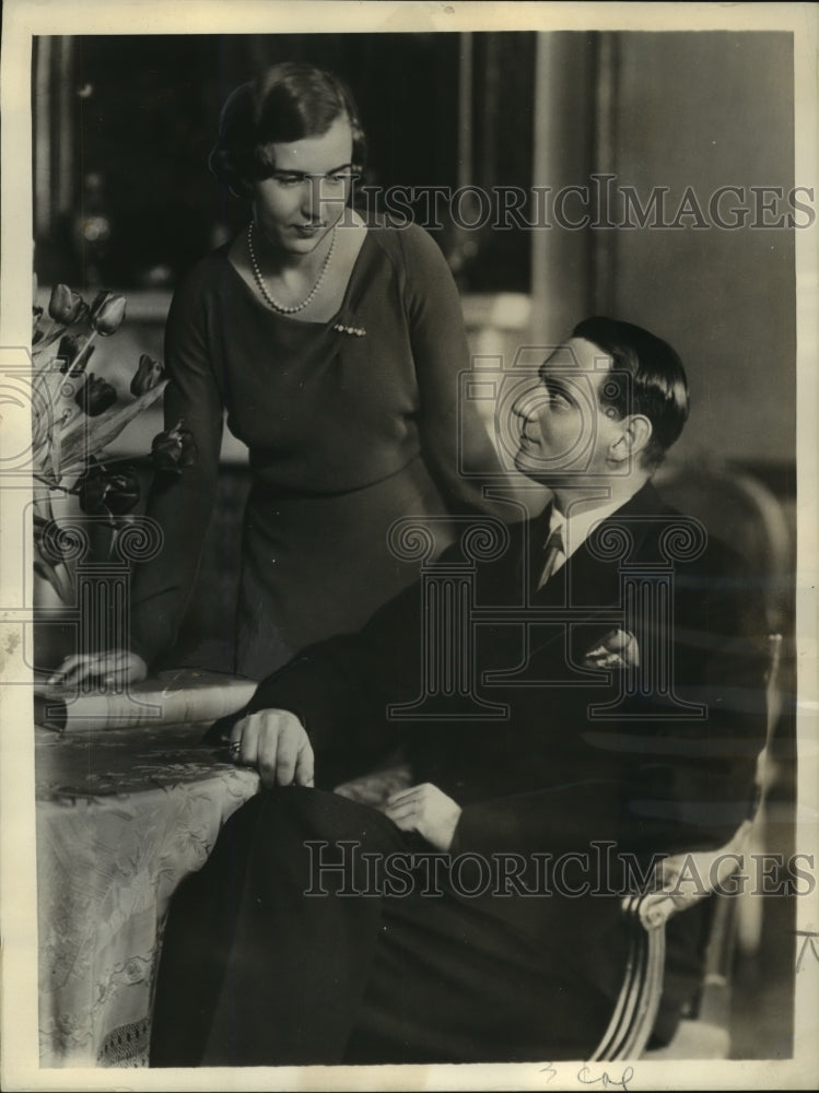 1935 Press Photo Crown Prince Frederik of Denmark and Princess Ingrid of Sweden - Historic Images