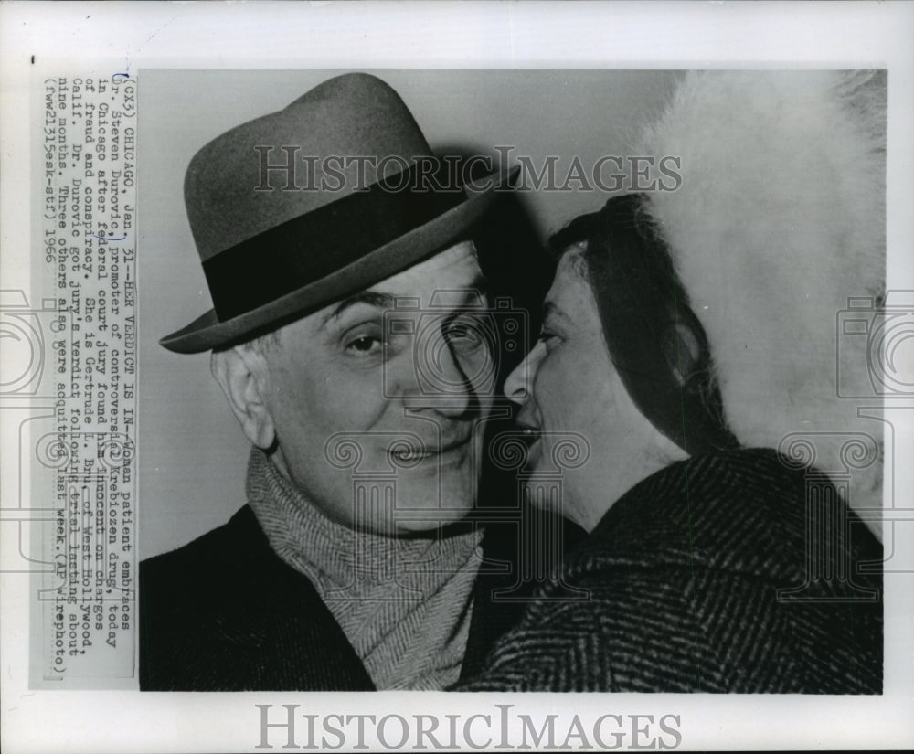 1966 Press Photo Dr. Steven Durovic and Gertrude L. Bru After Trial in Chicago - Historic Images