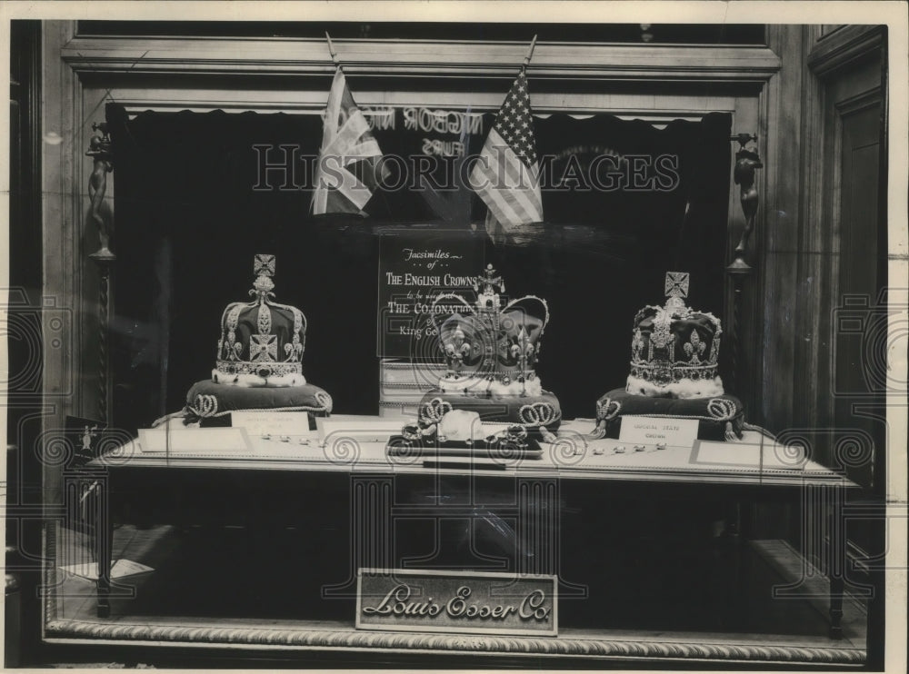 1937 Press Photo Three English Crowns for George VI Coronation Ceremony - Historic Images