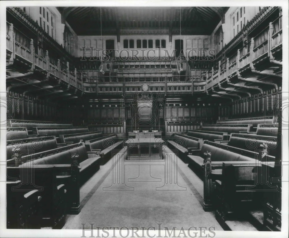 1960 Press Photo View of Speaker&#39;s chair in House of Commons, London, England- Historic Images