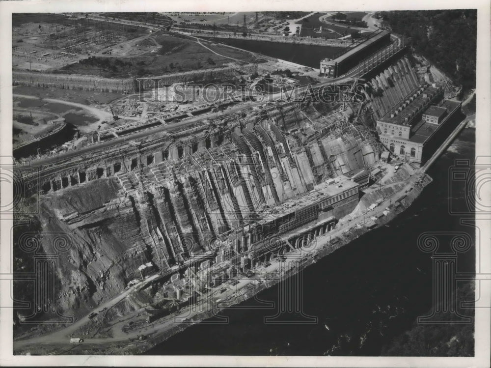 1953 Press Photo Niagara Falls, Ontario Flumes and Turbines - mjx29463-Historic Images