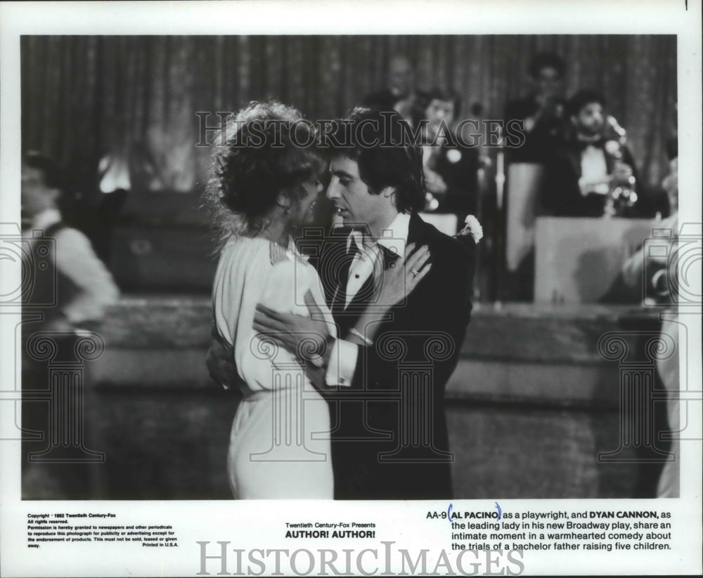 1982 Press Photo Al Pacino and Dyan Cannon in "Author! Author!" - Historic Images