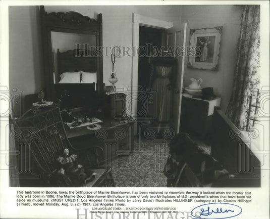 1987 Press Photo Restored birthplace of Mamie Eisenhower in Boone, Iowa-Historic Images