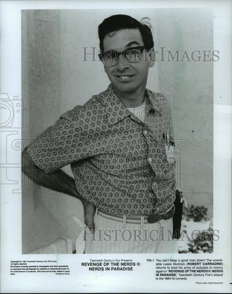 1987 Press Photo Robert Carradine in Revenge of the Nerds II: Nerds in Paradise- Historic Images