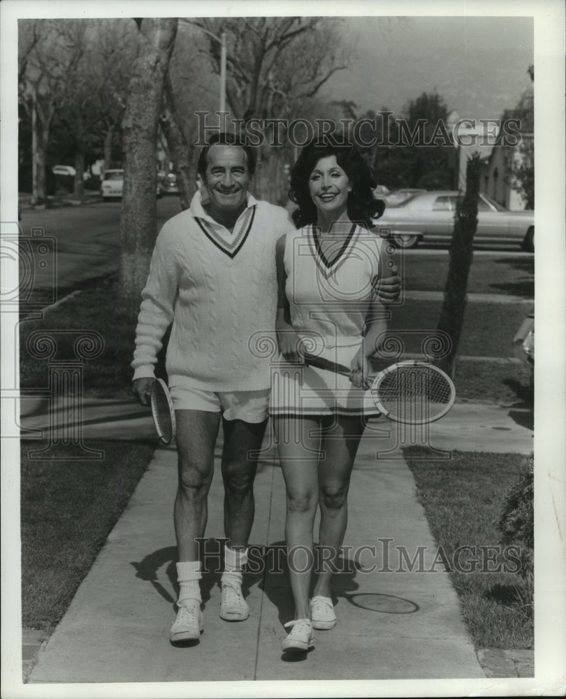 1972 Press Photo Actor John Beradino and his wife Marjorie dressed for tennis-Historic Images