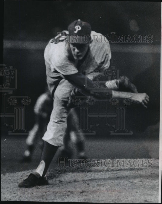 1960 Press Photo Art Mahaffey of the Phillies delivers a pitch - mjx30577-Historic Images
