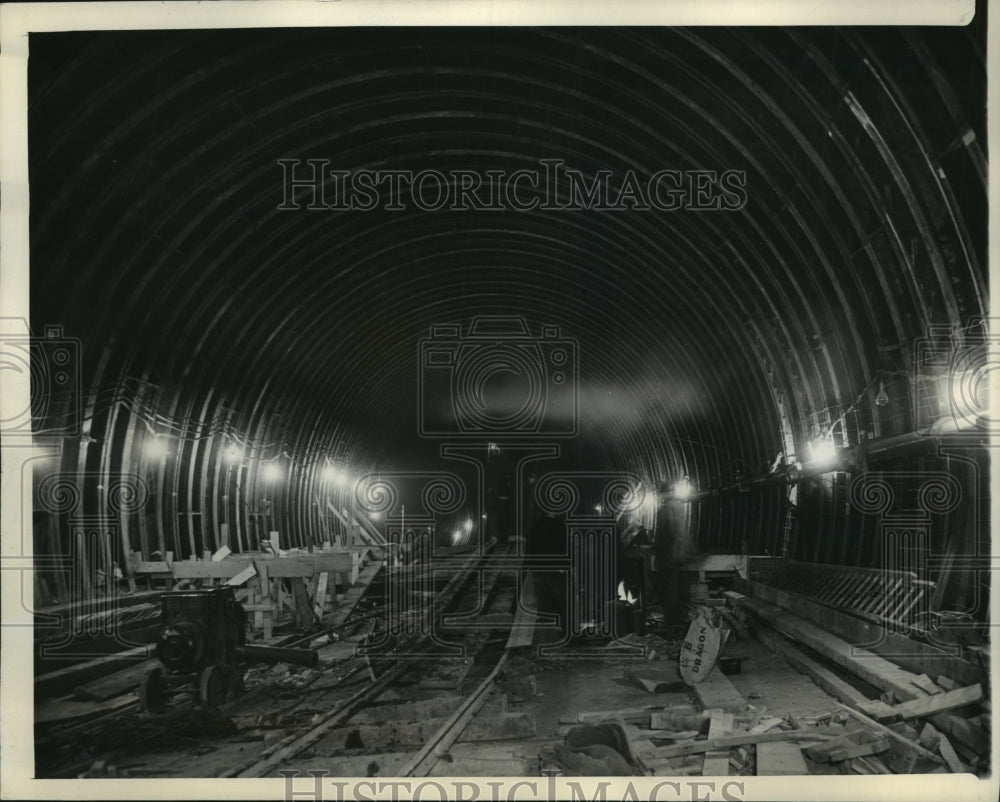 1937 Workmen work on the Lincoln Tunnel in New York-Historic Images