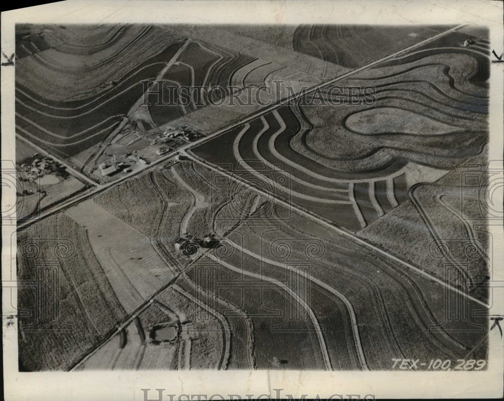 1941 Farming Near Temple, Texas Using Soil Conservation Terraces-Historic Images