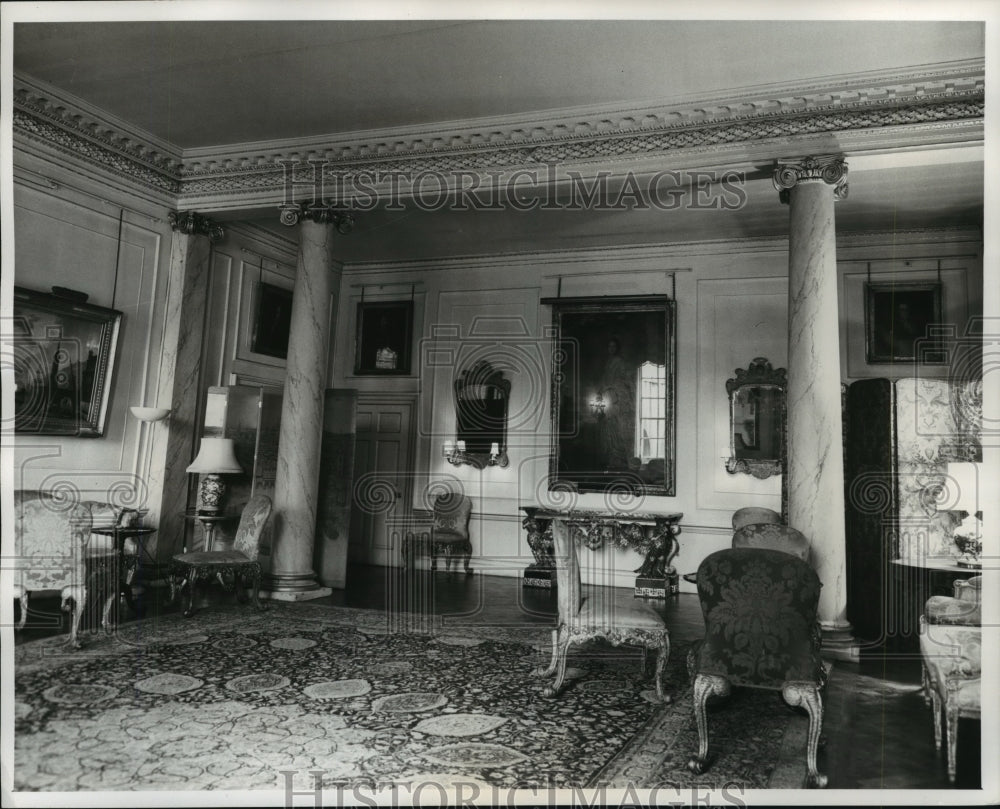 1960 Press Photo London, England: No. 10 Downing St. main reception room - Historic Images