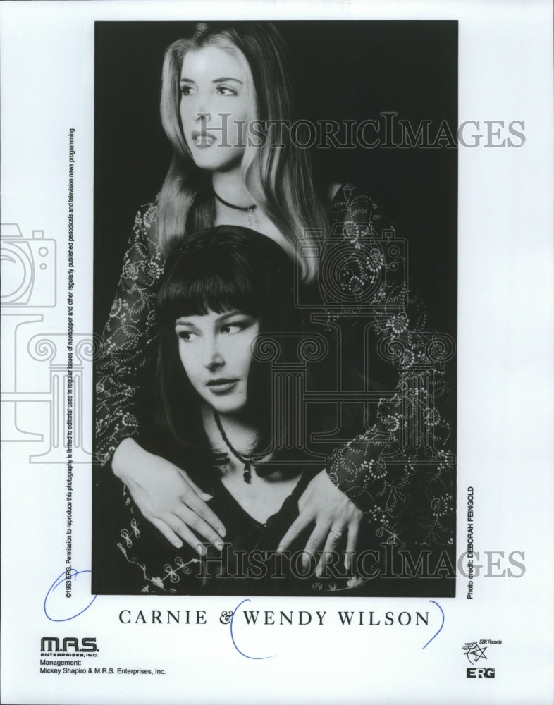 1993 Press Photo Carnie &amp; Wendy Wilson, singers - Historic Images