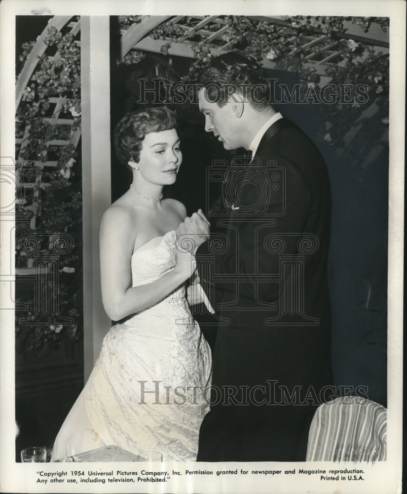 1954 Press Photo Jane Wyman and Rick Hudson Star in "Magnificent Obsession"-Historic Images