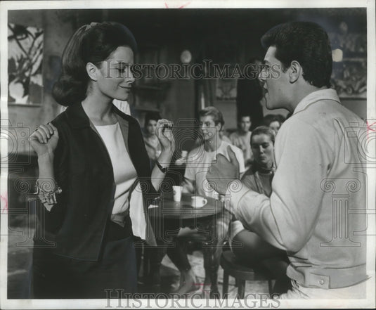 1964 Press Photo Luciana Paluzzi & Frankie Avalon Dance in "Muscle Beach Party"-Historic Images